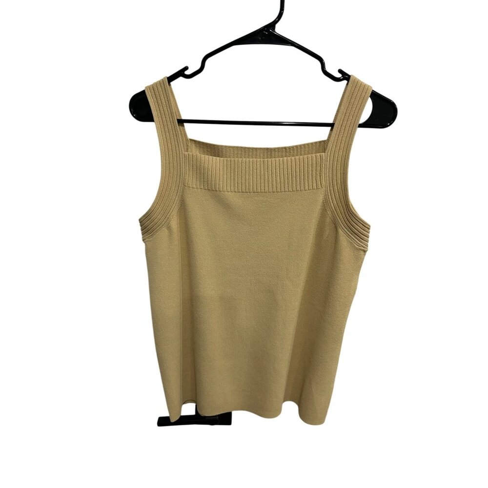 Jones New York Womens Beige Knit Minimalist Tank Top Size Large Layering